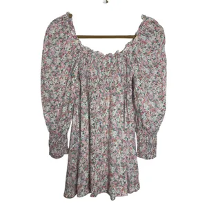 Faithful the Brand Ira Mini Dress Vignette Floral Pink 2 XS Cottage Hoco thumbnail 3
