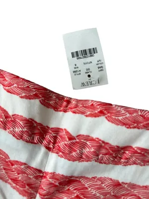 J CREW Rope Print Striped Stretch Shorts Size 8 NEW thumbnail 3