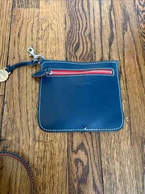Dooney & Bourke Navy Leather Alto Pyramid Sling Backpack With Coin Purse Set thumbnail 6