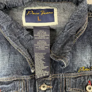 Paco Jeans Dragon Embroidered Demim Jacket Women L Dark Wash Y2K thumbnail 5
