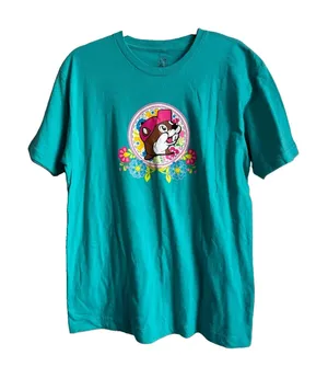 Buc-ee's Enjoy Every Moment T-Shirt Teal Floral Retro Graphic Tee Vibe Sz M NEW thumbnail 1