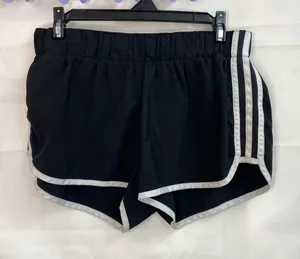 Adidas women's black white striped pull on‎ athletic activewear sports shorts thumbnail 1