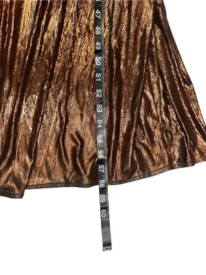 Retrofete Waldorf Lame Brown Metallic Evening Gown Side Slit Maxi Dress SMALL thumbnail 8