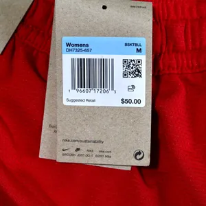 Nike Women Fly Crossover Shorts 7" University Red Black Stripes & Elastic Waist thumbnail 7
