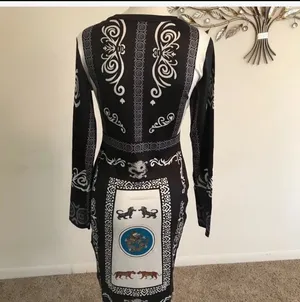 Size medium printed bodycon dress Black thumbnail 3