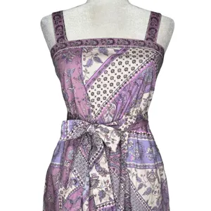 Laundry By Shelli Segal Dress 6 S Cotton Stretch Pockets Midi Patchwork‎ Cottage thumbnail 3