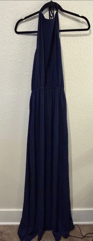 Show Me Your MuMu Navy Halter Maxi Dress thumbnail 1