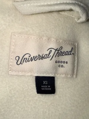 Universal Thread Cozy Cream Full Zipper Sherpa Jacket with Tan Details Sz XS thumbnail 4