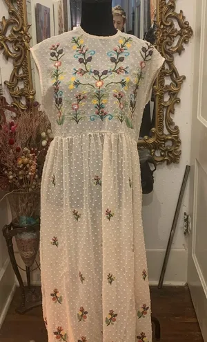 Embroidered sheer maxi dress Size L thumbnail 1