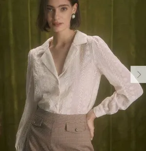 RIHOAS The Apricot Lapel Floral Embroidery Blouse 2 thumbnail 1