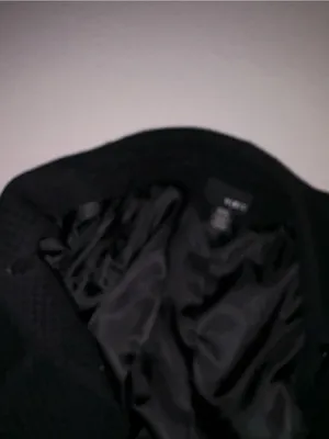 Mixit Black Textured Single-Breasted Pea Coat thumbnail 5