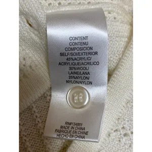 WAYF Women's Cream Wool Ribbed Button Down Shirt Blouse Cardigan Sweater Top S thumbnail 6