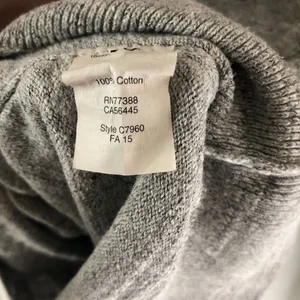 J Crew Womens Sweater Gathered Hem Cotton Crew Neck Gray M thumbnail 5
