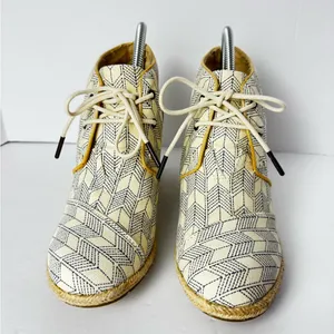 Toms Women's Cream and Black Espadrille Boots Size 8 thumbnail 3