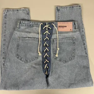 nwt 28 / 6 Womens One Teaspoon Relaxed Fit Laced Bandit Jeans Lace Up Best Blue thumbnail 10
