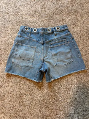 We The Free Moxie Barrel Denim Shorts Truest Blue Light Wash Size 30 thumbnail 5
