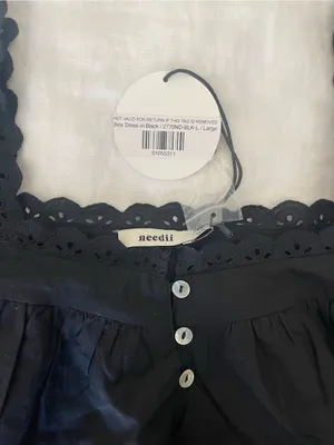 NWT Worth Collective size Large L Binx Mini Dress Cotton Black Needii Eyelet thumbnail 5