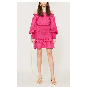 Alexis Marilena Smocked Off-shoulder Blouson-sleeve Dress Size‎ XS thumbnail 4