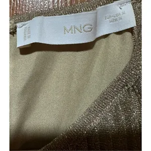 Mango women’s Gold Silver‎ Textured shimmer metallic tank blouse sz M thumbnail 3