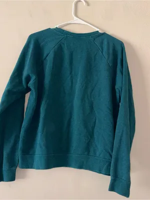 Nike Sportswear Essential Fleece Crewneck Teal Blue Graphic Sweatshirt Size M thumbnail 3