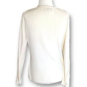 Vintage Worthington Cardigan Sweater Oatmeal Ribbed Knit V-neck Long Sleeve‎ thumbnail 5