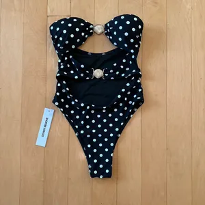 Princess Polly Bezique Strapless Cut Out One Piece polka dot Swimsuit thumbnail 2