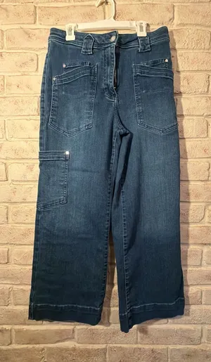 Maeve by Anthropologie Dark Wash Denim Cargo Jeans Size 29 thumbnail 1
