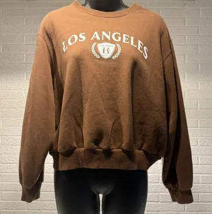 Hollister Los Angeles Brown Graphic Sweatshirt Crewneck Pullover Top - S thumbnail 1