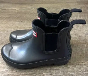 Hunter Women's Original Chelsea Boots Dark Silver Size 5 thumbnail 1