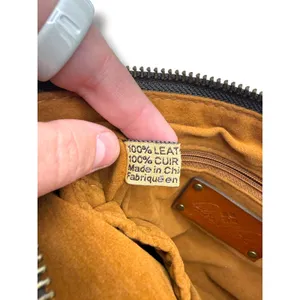 Patricia Nash Wristlet Women Cognac Brown Leather Zip Clutch Pouch Embossed Logo thumbnail 5