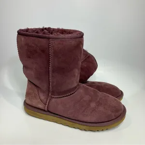 UGG Classic short boots in Aster‎ purple women’s size 8 suede sheepskin Sherpa thumbnail 2