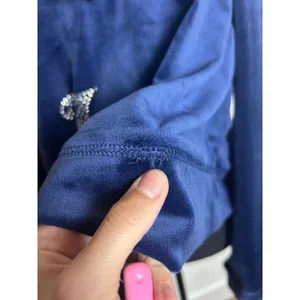 Juicy couture velour track jacket navy blue with rhinestones size l thumbnail 4