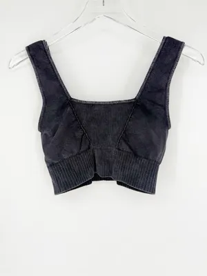 Free People Movement Good Karma Square Neck Sports Bra Women's M/L Grey Yoga thumbnail 3