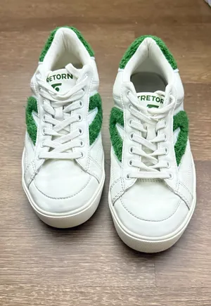 Tretorn Mixed Doubles White Green Leather Women’a Casual Sneakers Size 7 thumbnail 1