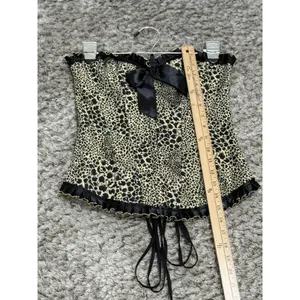 Women’s Animal Print Steampunk Corset Waist Training Burlesque Gothic Bustier M thumbnail 8