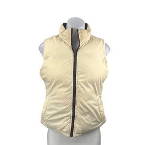 Big Chill Womens Brown Cream Reversible Zip Up Puffer Quilted Vest Jacket Size 8 thumbnail 4
