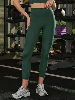 Berlook Activewear High-Waist Forest Green Seamless Leggings 24” thumbnail 7