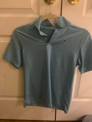 Vineyard Vines Blue boys golf shirt thumbnail 2