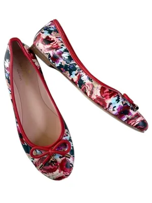 EUC Kate Spade Willa Leather Flats Floral Size 6 thumbnail 1