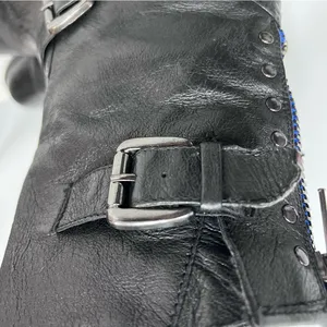 Steve Madden Temmpt Black Leather Mid Rise Boots 8M moto back zipper thumbnail 6