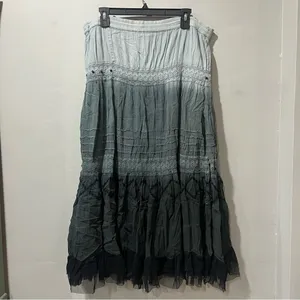 Vintage Molato Maxi Skirt Womens Large Art To‎ Wear Mesh Overlay Boho Artsy Gray thumbnail 6