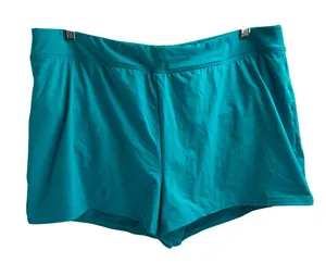 Lands End Womens Teal Blue Swim Shorts Board Shorts with Liner‎ Size 18 thumbnail 1