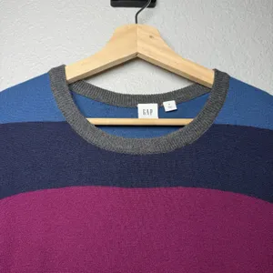 Gap Women's Small Rainbow Stripe Multicolor Merino Wool Blend Crewneck Sweater thumbnail 6