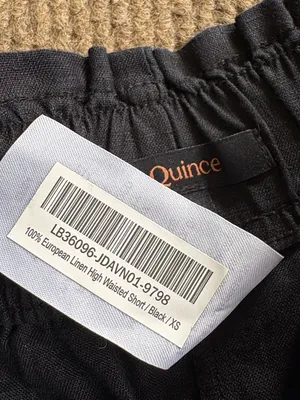 Like New QUINCE European Linen High Waisted Shorts Black Size XS thumbnail 7