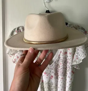 Flat Brim Hat Tan thumbnail 1