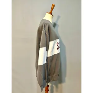 Oversized Softball Sweatshirt Gray White Colorblock Size Medium Pullover Comfy thumbnail 4