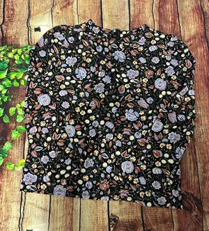 Ann Taylor Floral Long Sleeve Blouse Size L thumbnail 1