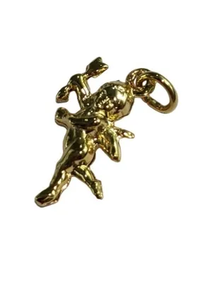 Gold-Tone Angel Cupid Charm Pendant For Jewelry Making Or Necklace Accent A402 thumbnail 3