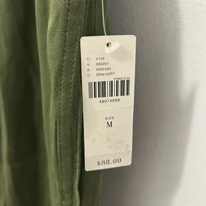 Anthropologie Saturday Sunday Olive Satin Wide Leg Pull On Pants thumbnail 9