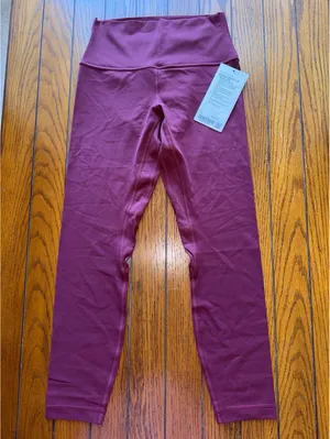 Lululemon Align High Rise 25” NY, Burgundy Bay Size 6 NWT thumbnail 3